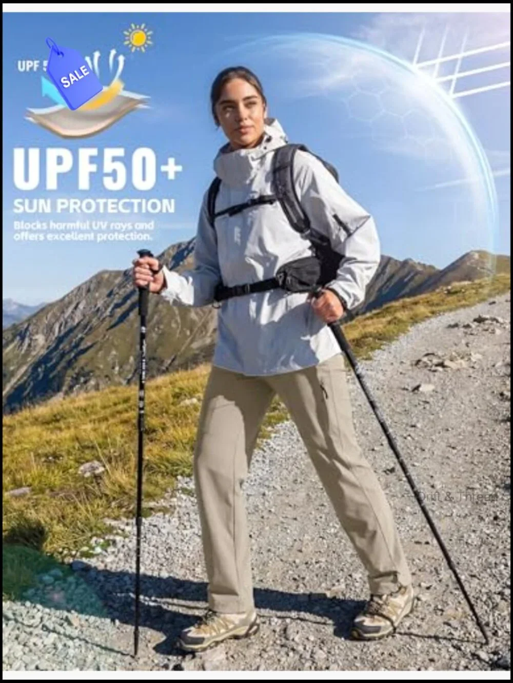 Hiking Cargo Pants Lightweight Quick Dry UPF 50 Water Resistant 5 Pockets